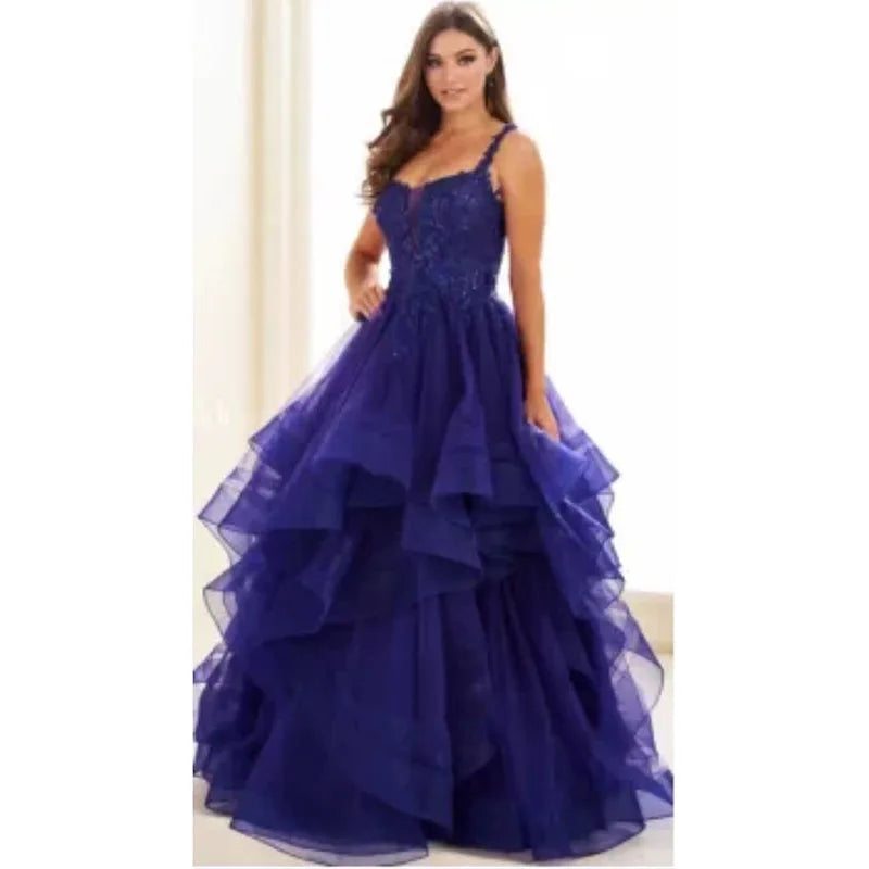 2027 Elegant Club Banquet Purple Strap Prom Dress Vocal Art Exam Senxi Colorful Silk Fairy Air Silk Dress Hosting Evening Dress