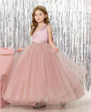 Satin Tulle Flower Girl Tutu Dress for Wedding Formal Holiday First Communion Dress with Bow pageant princess dresses for girls