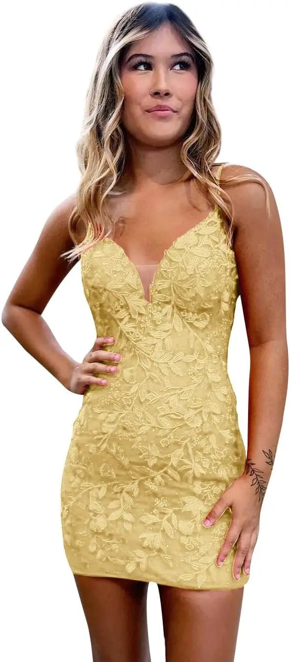 Etuikleid für Teenager mit Spitzenapplikationen, enges, offenes Rückenkleid, kurzes Ballkleid, formelle Abendkleider, Hochzeitsfeier, Cocktailkleid 