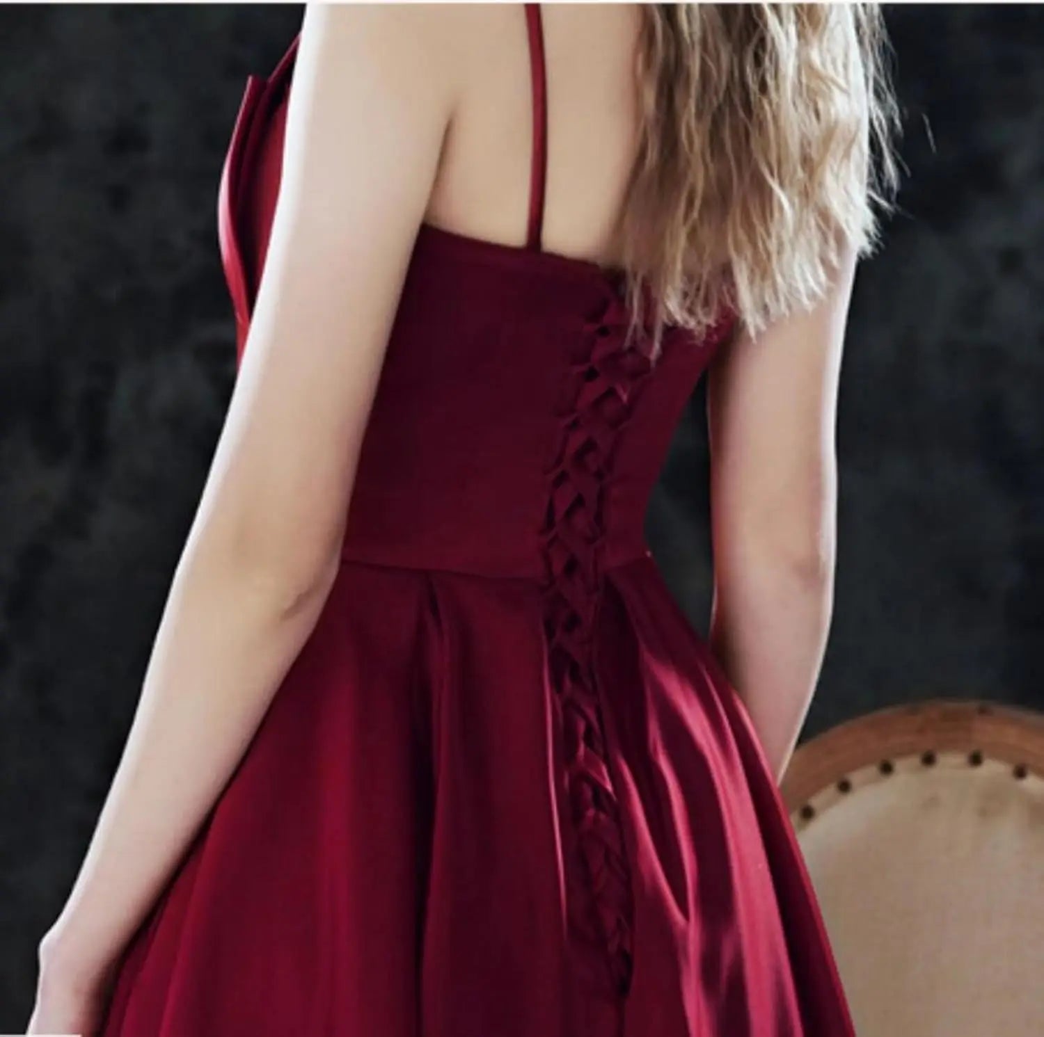 New Satin Medium Long Spaghetti Strap Dress for Special Occasions Prom Bridesmaid Dress for Women's Dress Party