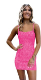 Sparkly Short Tight Homecoming Dress 2025 for Teens Spaghetti Straps Sequin Formal Evening Gown evening dresses  prom dresses