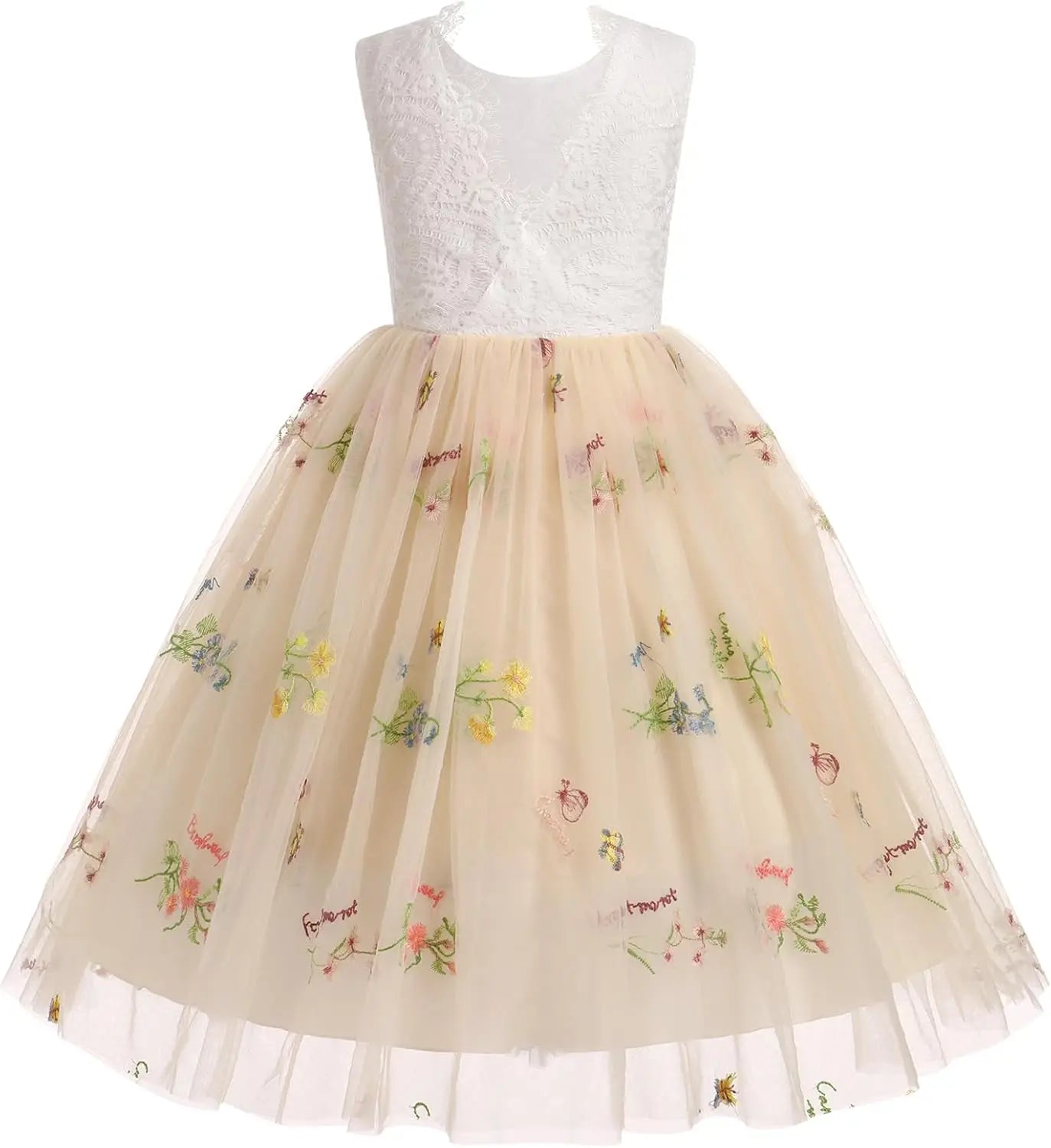 Vestido de niña de las flores, princesa, sin mangas, floral, bordado, para verano, boda, desfile, cumpleaños, tutú, vestido de tul 