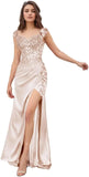 Elegant Satin Prom Dresses for Women Long 2025 3D Flower Lace Applique Off Shoulder Formal Evening Wedding Party Gown with Slit