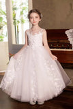 Vestidos de tul para niña de las flores para boda, vestido de primera comunión, vestido de dama de honor de encaje para niña, vestido de fiesta de desfile 