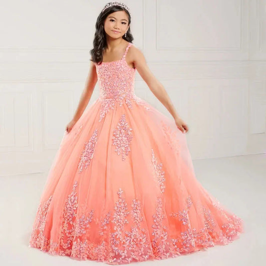 Apliques de flores de tul verde claro sin mangas para bodas, graduaciones, fiestas de cumpleaños, banquetes, vestidos de princesa, vestidos de niña de las flores 