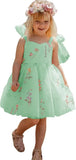 Vestidos de niña de las flores para boda, cortos, con encaje floral bordado, tul, vestido de princesa para desfile infantil, vestidos para niñas. 