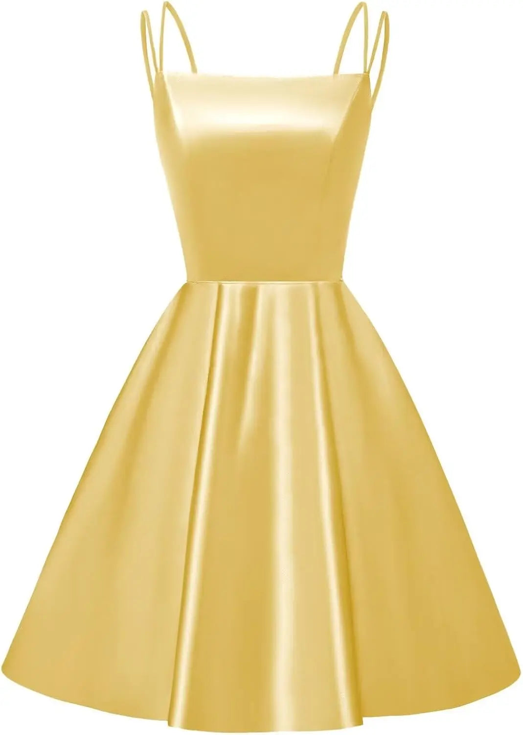 Satin Homecoming-Kleider für Teenager, kurze Ballkleider 2025, Spaghettiträger, Cocktailparty-Kleid, Abschlusskleid, Minikleid 