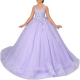 Blumenmädchenkleider für Hochzeit Spitze Prinzessin Erstkommunion Abendkleider Tüll Festzug Ballkleider Prinzessinnenkleid 