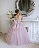 Vestido de princesa con tutú brillante para niña de las flores, vestidos de bebé rosas, vestido de tul para niña para boda, vestido de cumpleaños para niña, vestidos de desfile para niñas 
