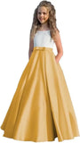 Satin Blumenmädchenkleid Erstkommunionkleid Kinder Hochzeit Ballkleider Prinzessin Party Mädchen Festzugskleider für Mädchen 