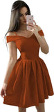 Vestidos cortos con hombros descubiertos para adolescentes (2025), vestido de fiesta con tirantes finos y bolsillos, vestido de dama de honor para fiesta de bodas. 
