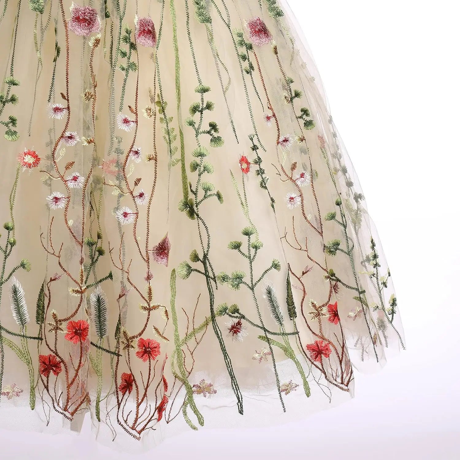 Embroidery Flower Girl Lace Dress for Kids Wedding Pageant Party First Communion Dresses Princess Bridesmaid Maxi Gown