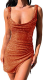 Vestidos de fiesta cortos con lentejuelas brillantes y sexys para adolescentes 2025, vestidos de fiesta formales con aberturas en la espalda, vestidos de cóctel y club. 