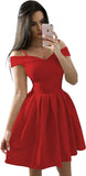 Vestidos cortos con hombros descubiertos para adolescentes (2025), vestido de fiesta con tirantes finos y bolsillos, vestido de dama de honor para fiesta de bodas. 