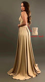 Elegant Women's Long Chiffon Bridesmaid Dresses Deep V-Neck Sleeveless Slit Formal Evening Party Gowns prom dresses