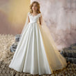 Apliques florales de satén blanco sin mangas para bodas, fiestas de cumpleaños, comuniones, banquetes, vestidos personalizados para niñas de las flores