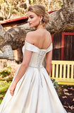 Damen Schulterfrei Satin Brautkleider Ballkleid Langes Ballkleid Abendkleid Ballkleid Brautkleider Sexy Brautkleid 