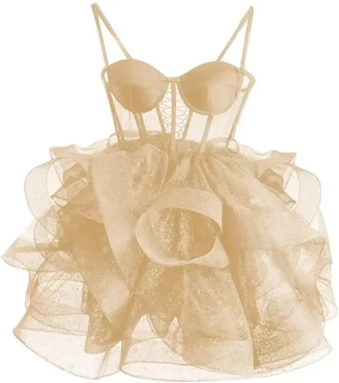 Organza Tüll Homecoming Kleider Spaghettiträger Lagen Kurzes Ballkleid Sweetheart Cocktailkleid Cocktailkleid 