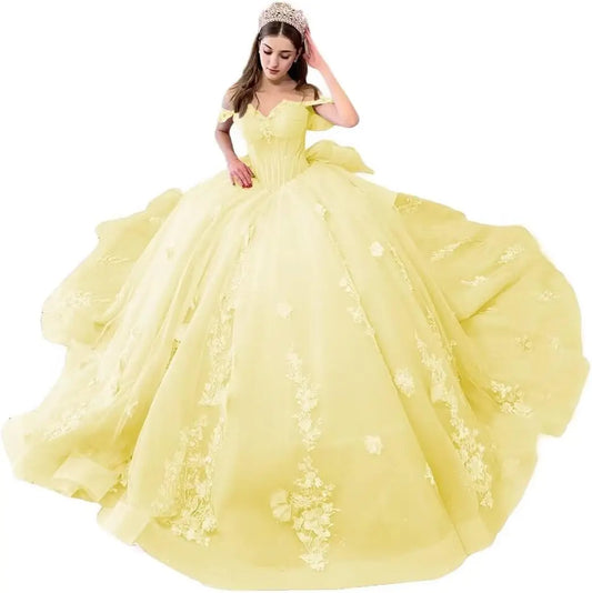 Sweetheart Ball Gown Quinceanera Dresses Bead Appliques Flower Long Prom Dress Party Gowns Vestidos  party dress