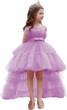 High Low Tulle Pageant Gown Tiered Flower Girl Dress Layered Ball Gown Kids Birthday Party Dress princess dress