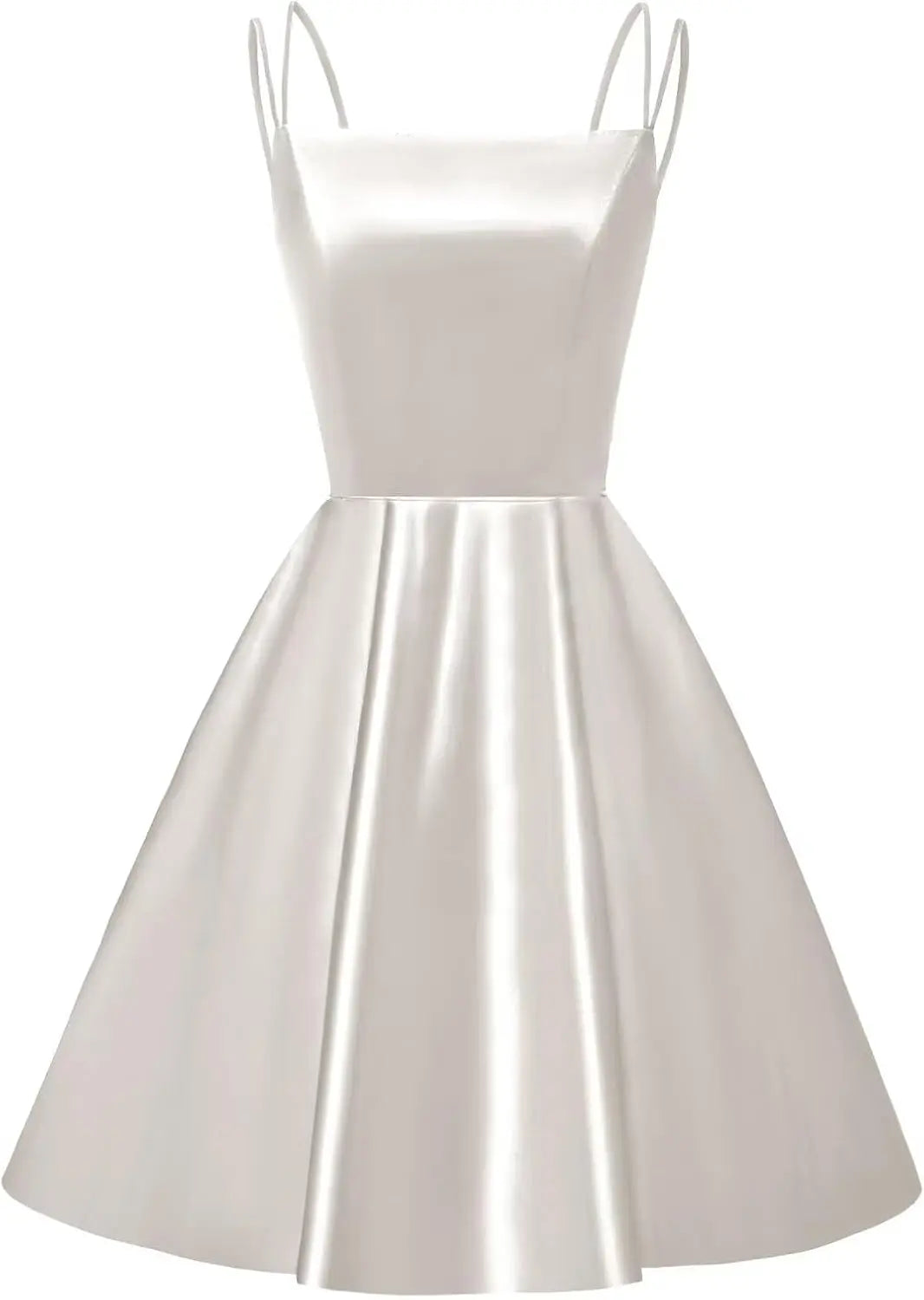 Satin Homecoming-Kleider für Teenager, kurze Ballkleider 2025, Spaghettiträger, Cocktailparty-Kleid, Abschlusskleid, Minikleid 
