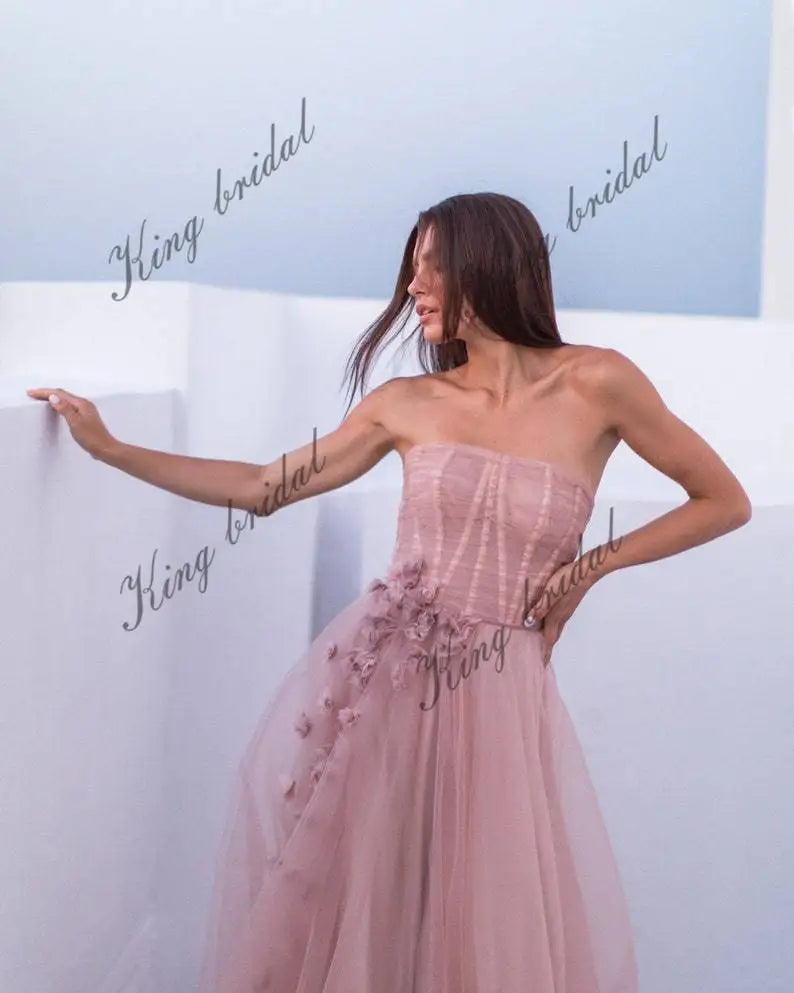 Corset ball gown Two piece Fairy princess tulle dress in blush formal dress women elegant prom party dresses women evening