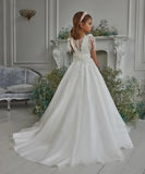 Hoher Kragen Schleife Kommunionkleid Blumenmädchenkleider Blumenmädchenkleider Hochzeit Kinder Ballkleid Puffy Kleider für Mädchen 