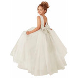 Dusty Pink Pearls Belt With Bow For Wedding Birthday Banquet Prom Ball Holy Communion Gowns Customized Flower Girls Dress