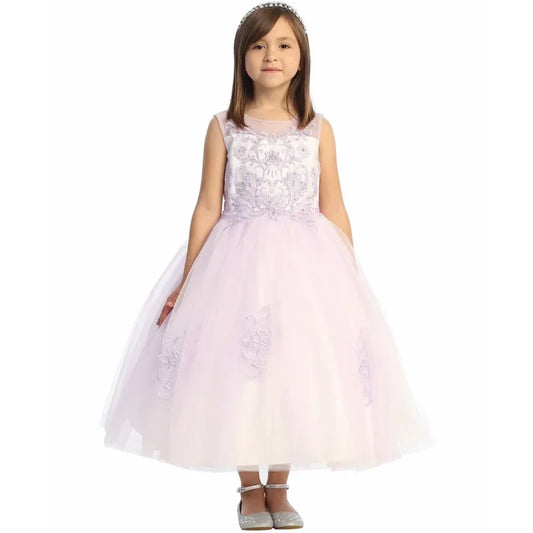 Estampado de flores azul cielo con cinta sin mangas para bodas, fiestas de cumpleaños, banquetes, vestidos de princesa, vestidos de niña de las flores personalizados 