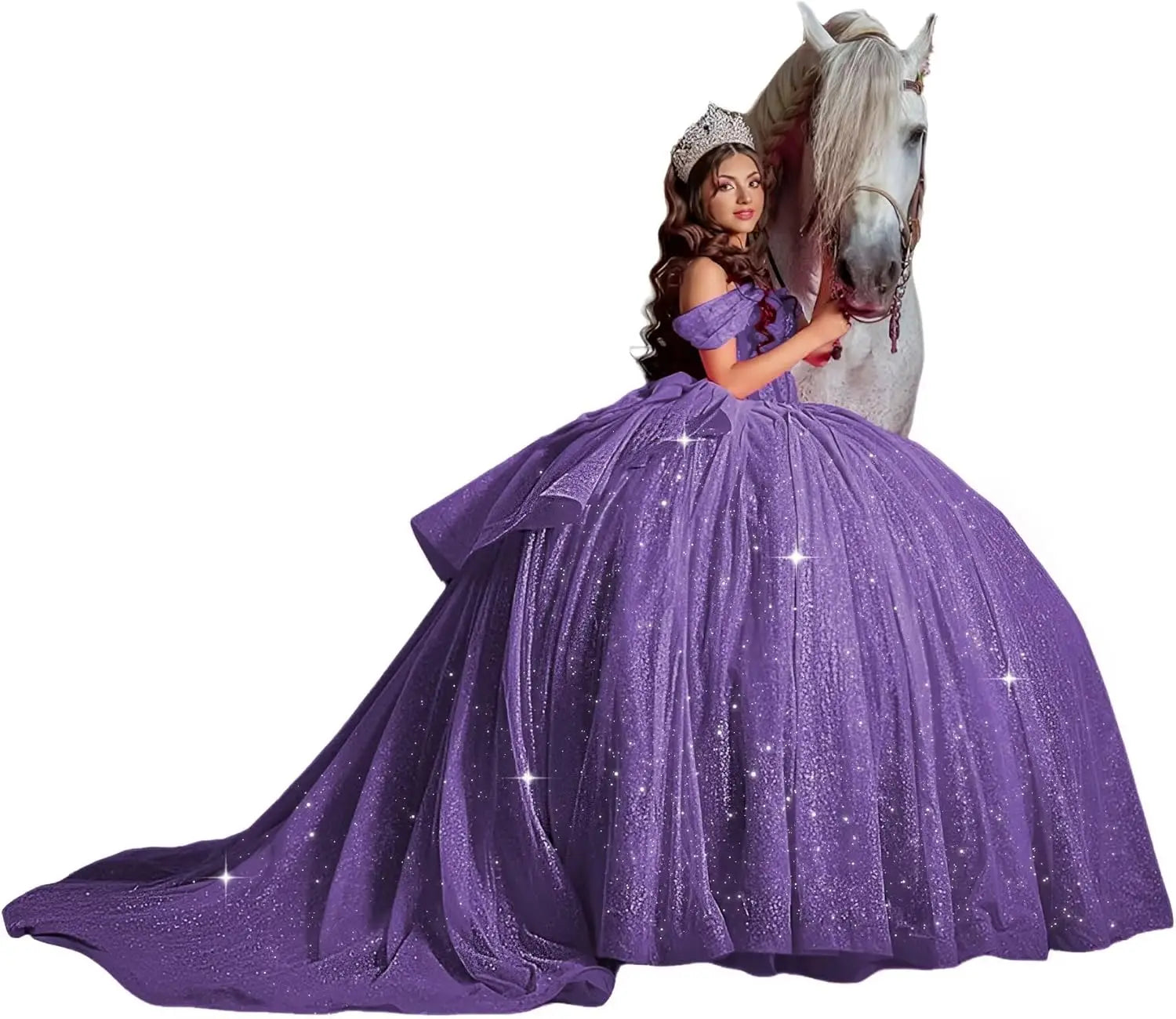 Off Shoulder Quinceanera Dresses Ball Gown Sparkly Beading Tulle Prom Dress Ruffle Layered Sweet 16 Dresses party dresses
