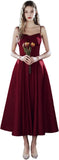New Satin Medium Long Spaghetti Strap Dress for Special Occasions Prom Bridesmaid Dress for Women's Dress Party