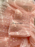 Hübsches Herz, kurzes Tüll-Heimkehrkleid für Teenager, Puffärmel, Mini-Spaghettiträger, formelles Abendkleid, Party-Cocktailkleid 