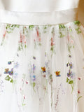 Vestido de niña de flores de satén, encaje, tul, encaje blanco, tul, niña, bebé, satén, encaje, rústico, bohemio, vestidos de comunión, vestido de princesa 