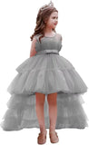 High Low Tulle Pageant Gown Tiered Flower Girl Dress Layered Ball Gown Kids Birthday Party Dress princess dress