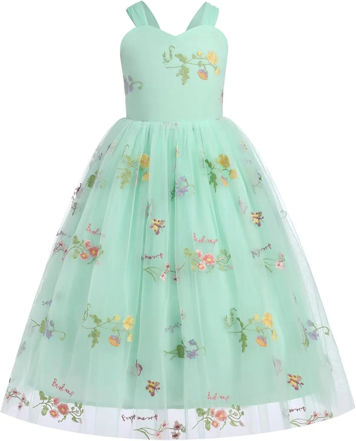 Vestido de niña de las flores, princesa, sin mangas, floral, bordado, para verano, boda, desfile, cumpleaños, tutú, vestido de tul 