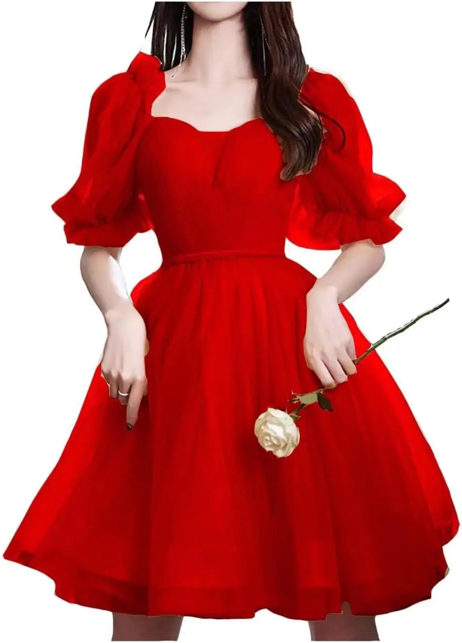 Maßgefertigtes Tüll-Abschlussballkleid für Frauen, kurzes Sweetheart-Puffärmel-Heimkehrkleid, Cocktailkleid, Minikleid, Partykleid 