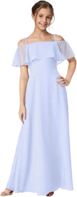 Off Shoulder Junior Bridesmaid Chiffon Dress Flower Girl Dresses for Wedding First Communion Dress