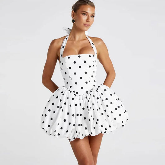 Sexy Halter Pleated Bud Mini Dress Women Sleeveless Tube Top Backless Bandage Solid Party Dresses 2026 Summer Fall Evening Robe