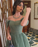 Mesh Graduation Gown Prom Party Dress Prom Sage Green Suitable Dresses For Luxury Evening Robe De Soiree Femmes Homecoming Dress
