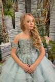 Leicht entleert Spitze Rüschen Mädchen Kinder Geburtstag Ballkleider Erstkommunion Kleid Schöne Blumenmädchen Kleid Für Hochzeit 
