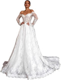 Brautkleider für die Braut Langes Spitzenapplikations-Tüll-Brautkleid Boho-Strandhochzeitskleid weißes Kleid Maßgeschneiderte Brautkleider 