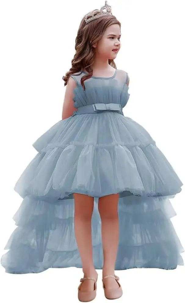 High Low Tulle Pageant Gown Tiered Flower Girl Dress Layered Ball Gown Kids Birthday Party Dress princess dress