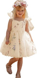Vestidos de niña de las flores para boda, cortos, con encaje floral bordado, tul, vestido de princesa para desfile infantil, vestidos para niñas. 