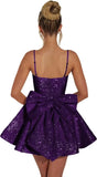 Maßgefertigte Damen-Heimkehrkleider mit quadratischem Ausschnitt und Pailletten für Teenager, A-Linie, kurzes Abschlussballkleid, Hochzeitsfeierkleid, Clubwear, Cocktailkleid 