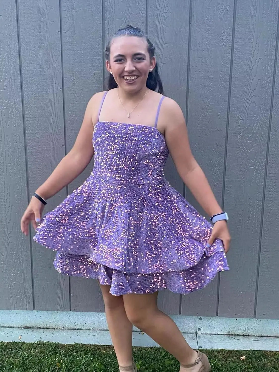 Kurze Pailletten-Heimkehrkleider für Teenager 2025, glitzernde Spaghettiträger, Sweet 16-Abschlussball-Cocktailkleid, Ballkleid, Partykleider 