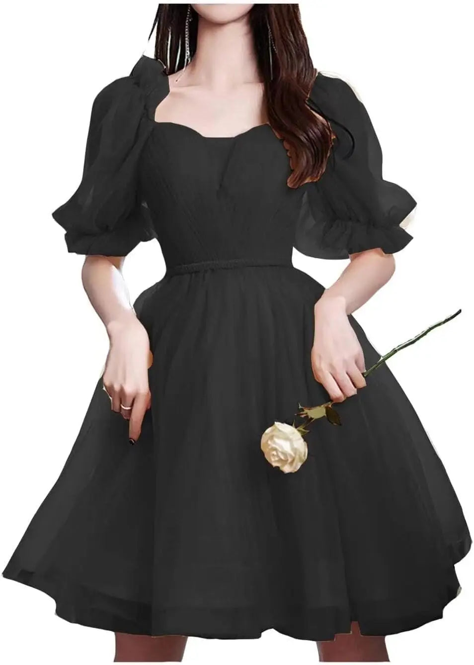 Maßgefertigtes Tüll-Abschlussballkleid für Frauen, kurzes Sweetheart-Puffärmel-Heimkehrkleid, Cocktailkleid, Minikleid, Partykleid 