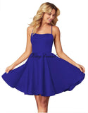 Custom Made Short Satin Homecoming Dress with Pockets Spaghetti Straps Formal Wedding Party Gowns Cocktail Clubwear Gown Dresses