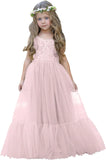 Blumenmädchenkleid Spitze/Tüll Boho Kleinkindkleider Rüschenmädchenkleid für Hochzeit Gartenparty Kommunion Strand Prinzessinnenkleid 