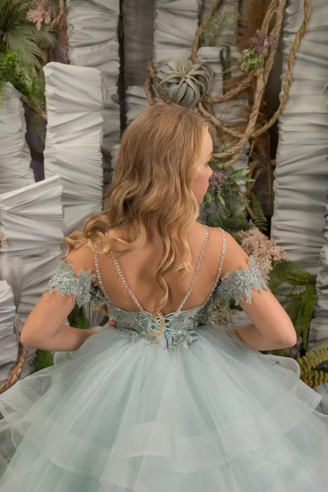 Vestidos de primera comunión elegantes y esponjosos para niña de las flores para boda, de tul con encaje y cuentas, hombros descubiertos, estilo princesa para fiesta 