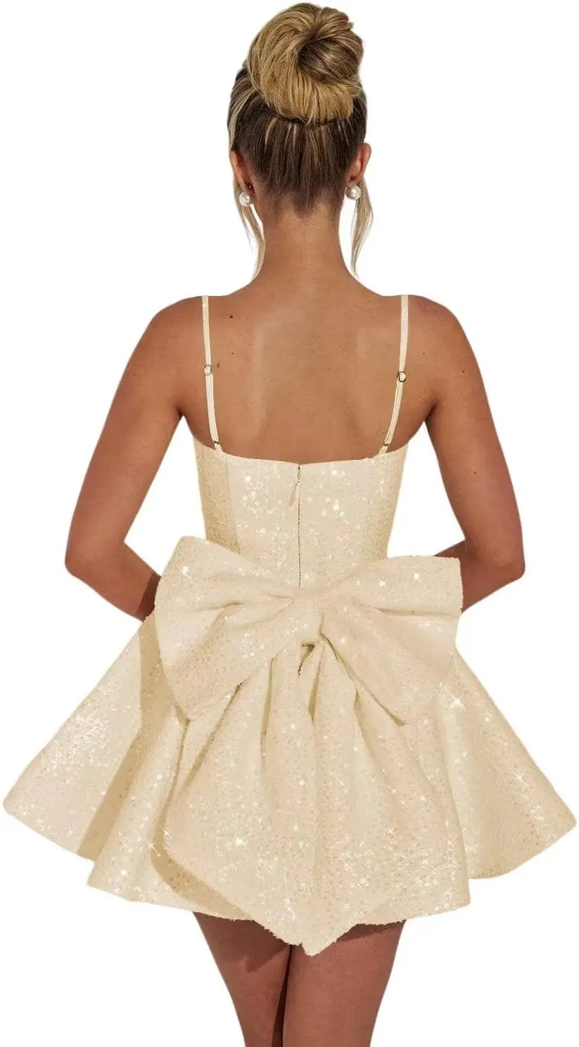 Maßgefertigte Damen-Heimkehrkleider mit quadratischem Ausschnitt und Pailletten für Teenager, A-Linie, kurzes Abschlussballkleid, Hochzeitsfeierkleid, Clubwear, Cocktailkleid 